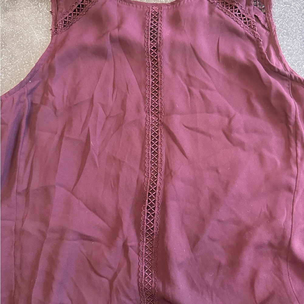 White House Black Market Sleeveless Top - Burgundy